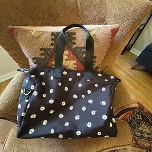 Alice + Olivia Black and White Tote Bag with Daisy design